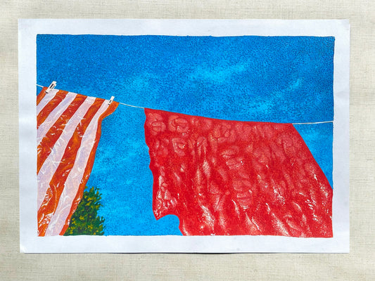 Wet Silk Drying on Line